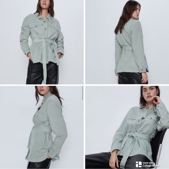 Zara belted Jean jacket - Picture 1 of 8